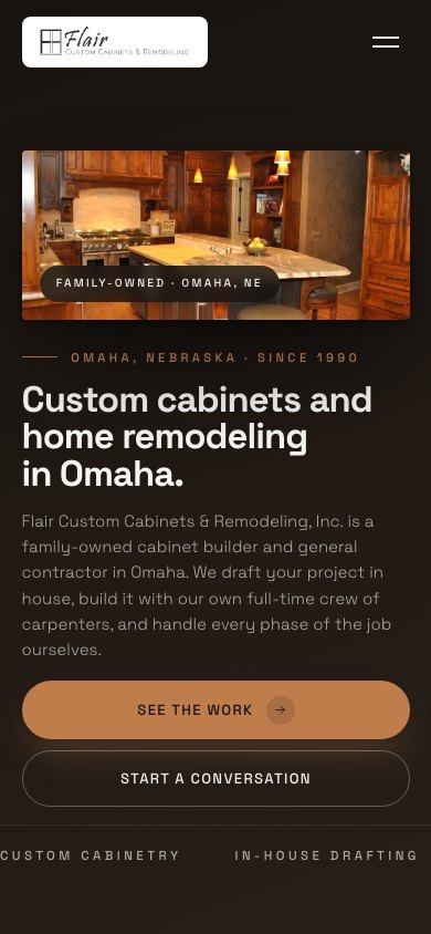 The new homepage on a phone